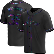 Eric Wagaman Men's New York Mets Alternate Jersey - Black Holographic Replica