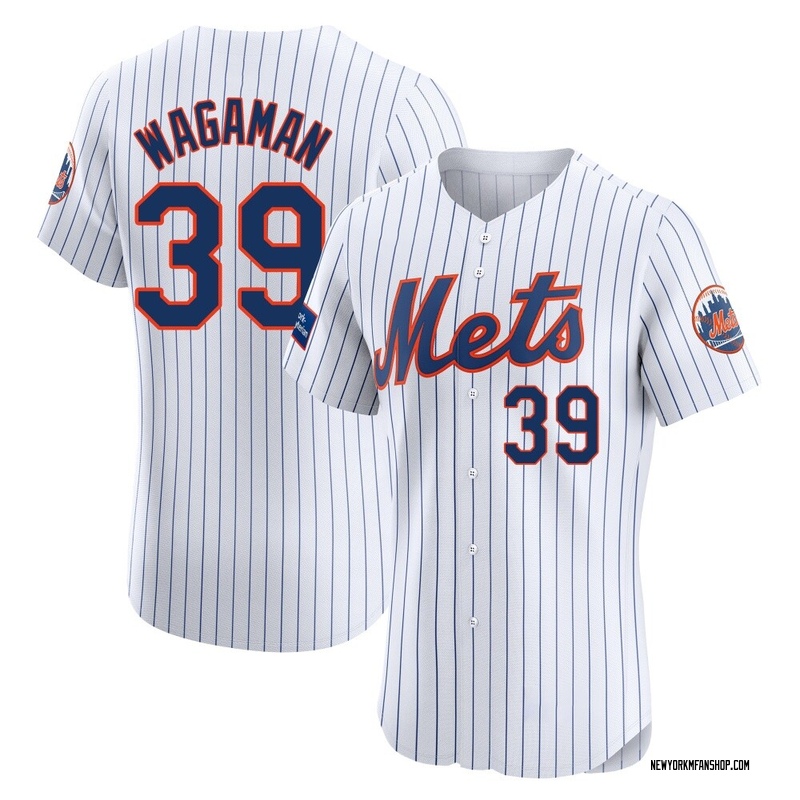 Eric Wagaman Men's New York Mets Home Patch Jersey - White Elite