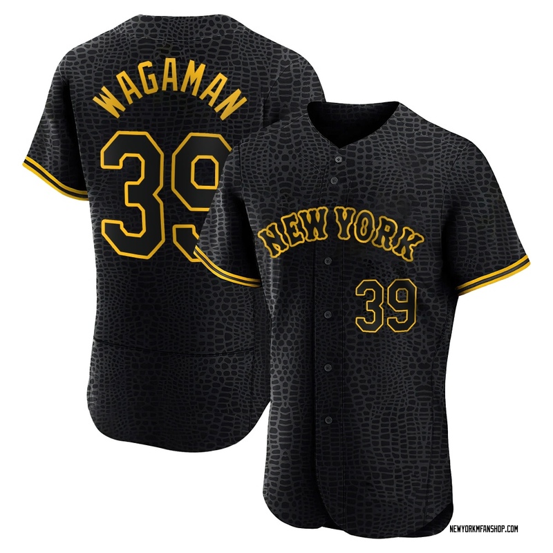 Eric Wagaman Men's New York Mets Snake Skin City Jersey - Black Authentic