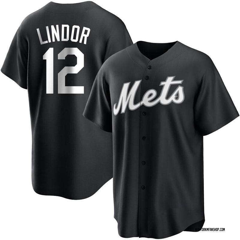 Francisco Lindor Youth New York Mets Jersey - Black/White Replica