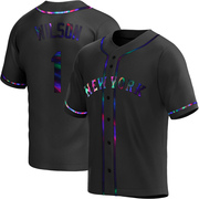 Mookie Wilson Men's New York Mets Alternate Jersey - Black Holographic Replica