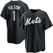 Mookie Wilson Men's New York Mets Jersey - Black/White Replica