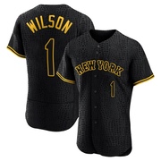 Mookie Wilson Men's New York Mets Snake Skin City Jersey - Black Authentic