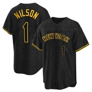 Mookie Wilson Men's New York Mets Snake Skin City Jersey - Black Replica