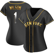Mookie Wilson Women's New York Mets Alternate Jersey - Black Golden Replica
