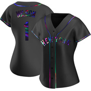 Mookie Wilson Women's New York Mets Alternate Jersey - Black Holographic Replica