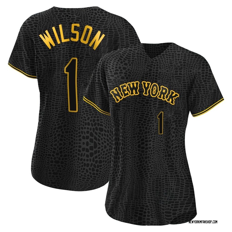 Mookie Wilson Women's New York Mets Snake Skin City Jersey - Black Replica