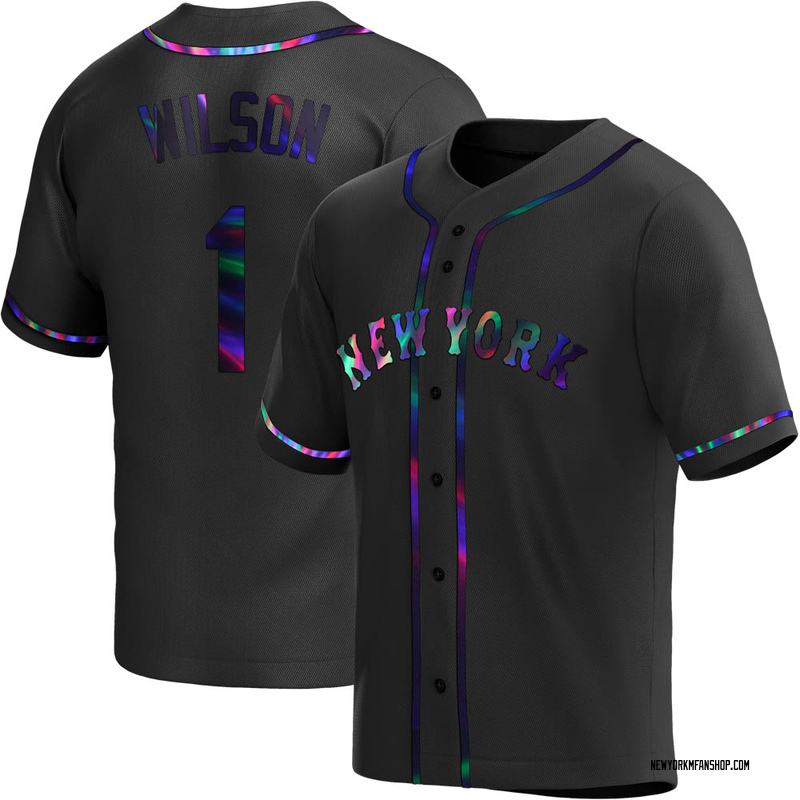 Mookie Wilson Youth New York Mets Alternate Jersey - Black Holographic Replica