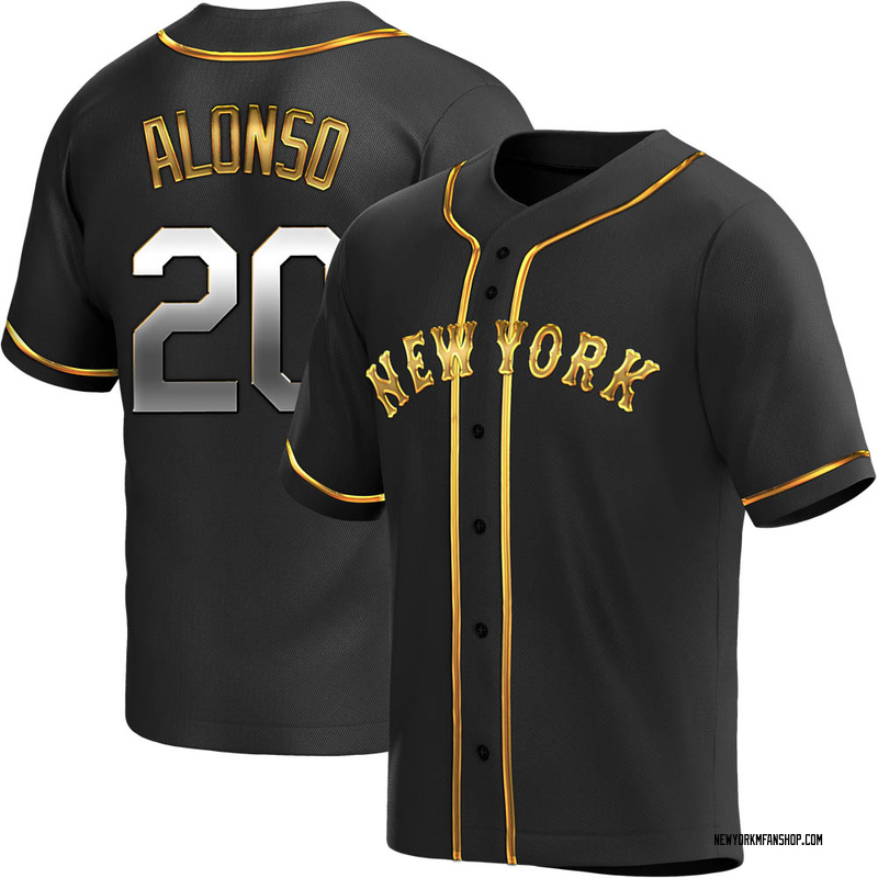 Pete Alonso Youth New York Mets Alternate Jersey - Black Golden Replica